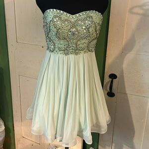 Ex Cond My Michelle Rhinestone Beaded Fit-N-Flare Party Pageant Sz 5 Glam  Dress